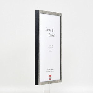 Cadre photo en bois effet profil 42 verre musée argent 62x93 cm