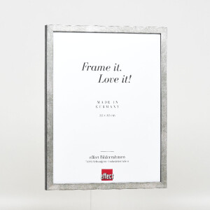 Cadre photo bois profil 42 verre musée argent 30,5x91,5 cm