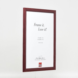 Cadre photo en bois profil 43 rouge 10x15 cm avec verre musée