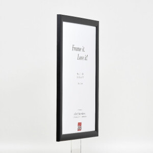 Cadre photo en bois Profil 43 noir 25x50 cm avec verre musée