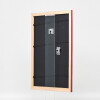 Cadre photo en bois profil 43, rouge laqué brillant, 25x80 cm, vitre de musée