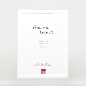 Cadre photo en bois blanc brillant 40x40 cm avec verre musée