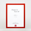 Cadre photo en bois profil 43 rouge brillant 40x40 cm verre musée