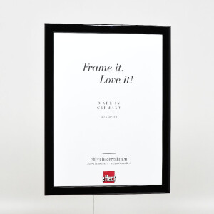 Cadre photo en bois profil 43 noir brillant 40x50 cm verre musée