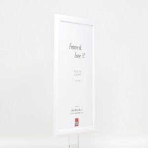 Cadre photo en bois profil 43 blanc brillant 40x60 cm verre musée