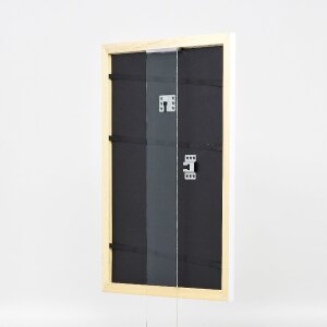 Cadre photo en bois profil 43 blanc laqué brillant 45x80 cm verre musée