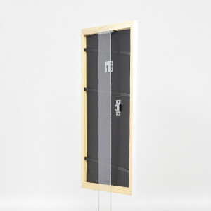 Cadre photo en bois Profil 43 blanc laqué brillant 50x100 cm verre de musée