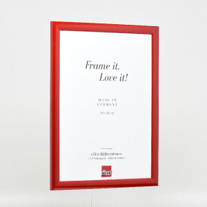 Cadre photo en bois profil 43 rouge brillant 60x60 cm verre musée