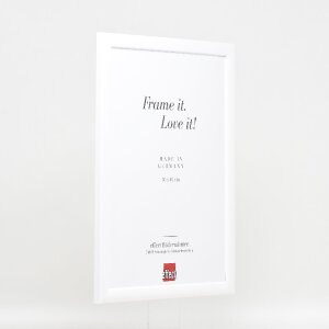 Cadre photo en bois blanc brillant 70x100 cm, verre musée