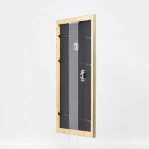 Cadre photo en bois effet Profil 43 argent 70x70 cm verre musée