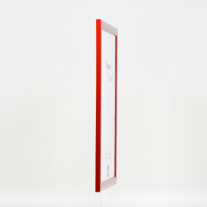 Cadre photo en bois profil 43 rouge brillant 70x70 cm vitre musée