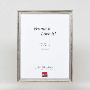 Cadre photo bois baroque profil 44 argent 40x60 cm verre musée