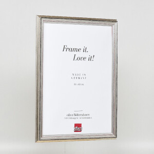 Cadre photo bois baroque profil 44 argent 40x60 cm verre musée