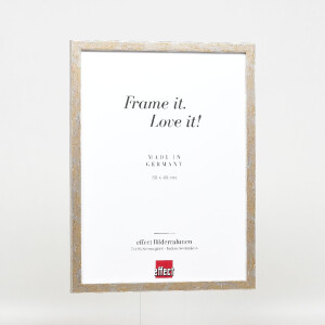 Cadre photo bois profil 51 antik-silver 10x15 cm verre musée