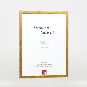 Cadre photo bois profil 51 antiquité or 20x25 cm verre musée