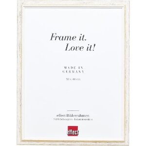 Cadre photo bois profil 67 blanc 13x18 cm verre museum