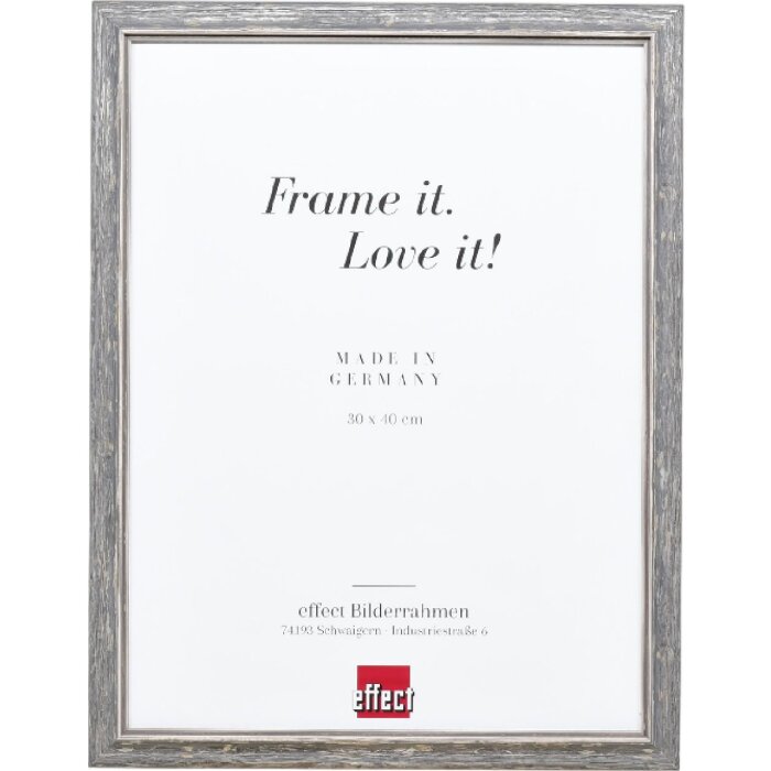 Cadre photo bois rustique 40x40 cm verre musée noir