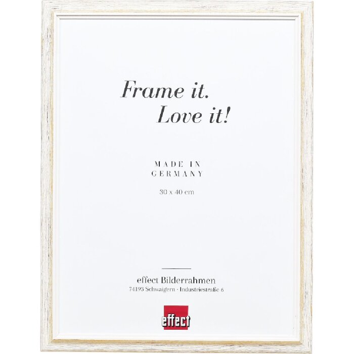 Cadre photo bois profil 67 blanc 42x59,4 cm verre musée