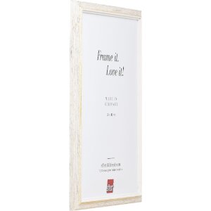 Cadre photo en bois profil 67 blanc 50x75 cm avec verre musée