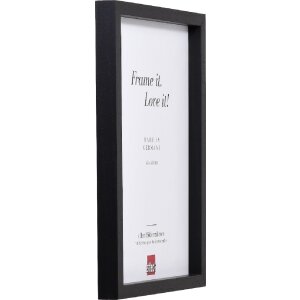 Cadre photo en bois Profil 74 noir 10,5x14,8 cm verre de musée