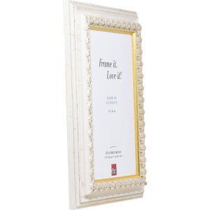 Cadre photo bois profil 80 blanc 18x27 cm avec verre muséum