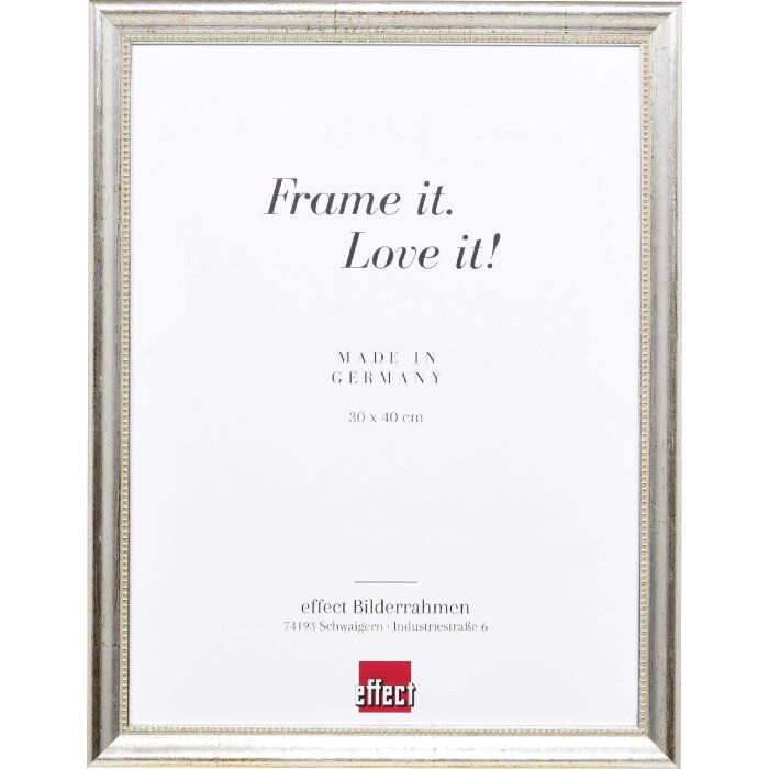 Effect Cadre photo en bois Profil 85 Argent 61x91,5 cm verre musée