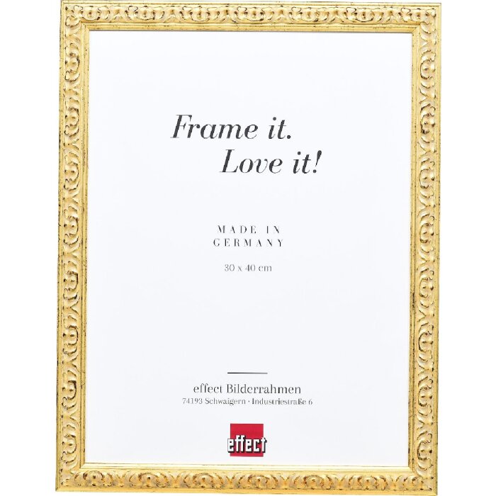 Cadre photo bois baroque doré 7x10 cm avec verre musée