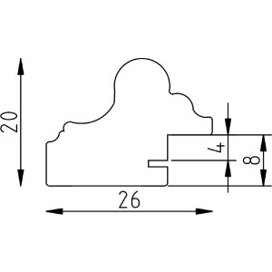 Cadre photo bois baroque profil 86 10,5x14,8 cm avec verre musée argenté