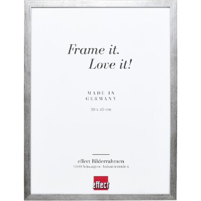 Cadre photo bois profil Top S argent 10x15 cm verre musée