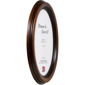 Cadre photo ovale effet bois noix 5x7 cm