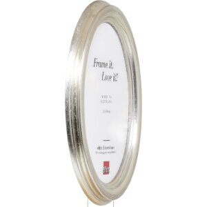 Cadre photo ovale argent, format 5x7 cm, montants 2,5 cm
