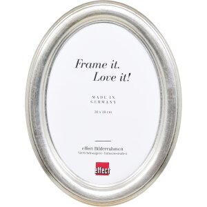 Cadre photo ovale argent HB 7x9 cm, bois massif artisanal