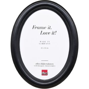 Cadre photo ovale en bois noir 18x18 cm - Suspension murale