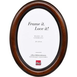 Cadre photo ovale en bois massif nußbrun 20x25 cm