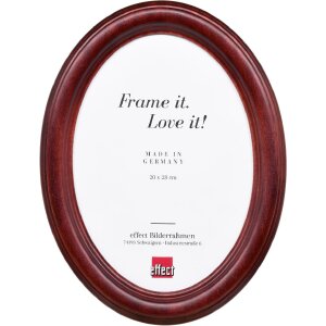 Cadre photo ovale mahagoni 20x28 cm, effet artisanal