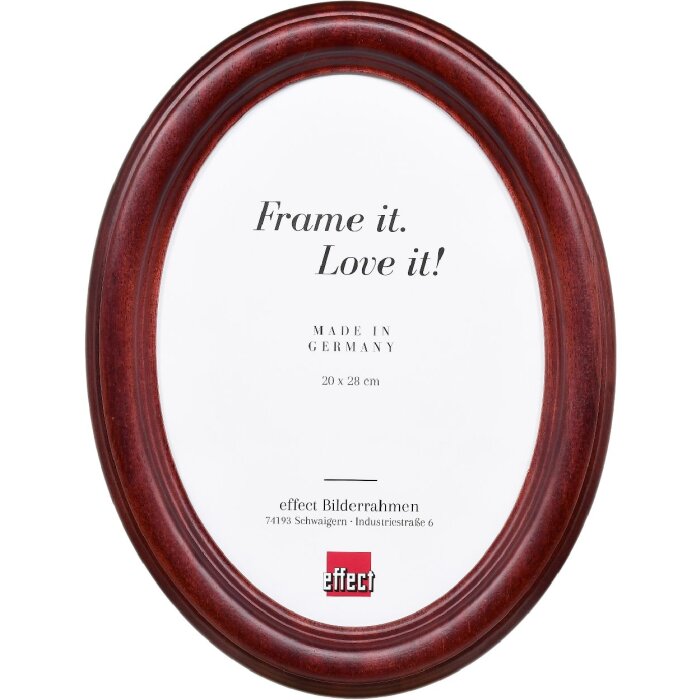 Cadre photo ovale mahagoni 24x30 cm – finition artisanale