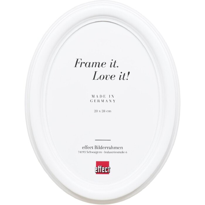 Cadre photo ovale en bois massif blanc 50x50 cm