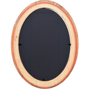 Cadre photo ovale argent 50x50 cm bois massif artisanal