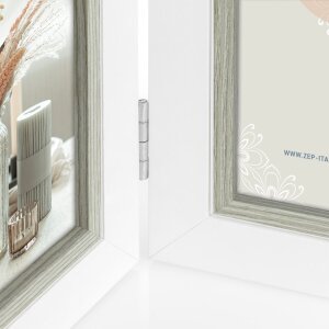 Cadre double en bois ZEP Sion blanc 2 photos 10x15 cm (28,5x19 cm)