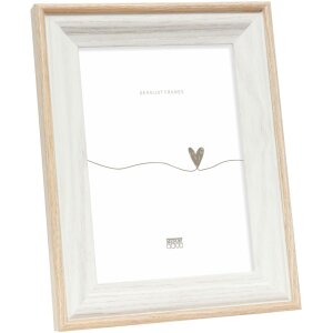 Cadre en bois Deknudt S68VG1 blanc-naturel 10x15 cm