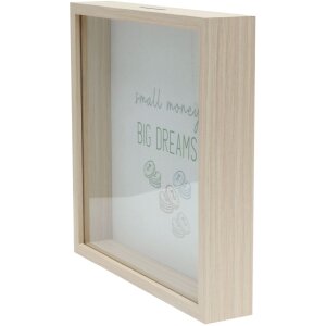 Tirelire en bois Deknudt S68VD1 nature 18x18 cm