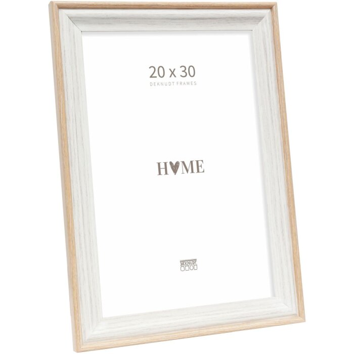Cadre en bois Deknudt S68VG1 blanc-naturel 20x30 cm