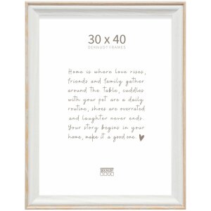 Cadre en bois Deknudt S68VG1 blanc-naturel 30x40 cm