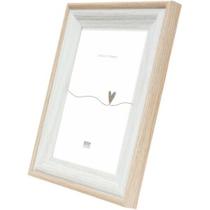 Cadre en bois Deknudt S68VG1 blanc-naturel 30x40 cm