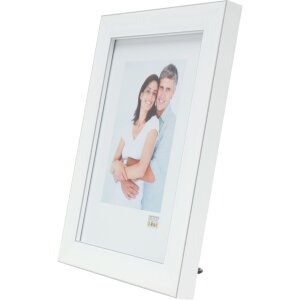 Cadre plastique Deknudt S41VK1 blanc avec bord argenté 21x29,7 cm DIN A4