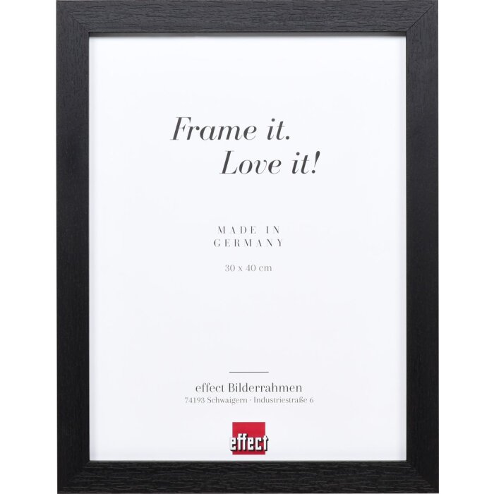 Effect Cadre photo en bois Profil 52 noir 40x40 cm verre artistique