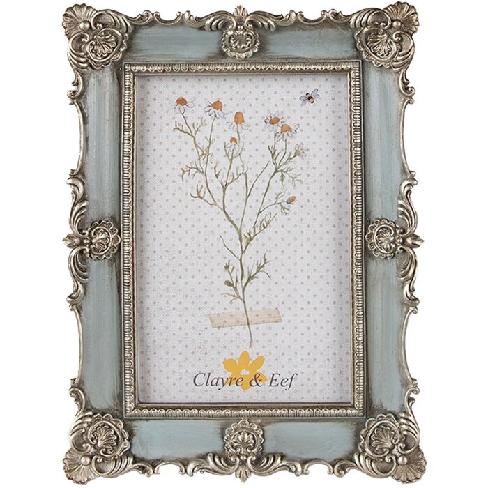 Clayre & Eef 2F0995 Cadre photo 15x2x20 cm Bleu Vintage Design 10x15 cm