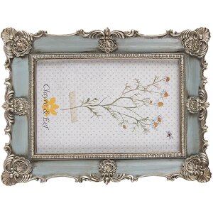 Clayre & Eef 2F0995 Cadre photo 15x2x20 cm Bleu Vintage Design 10x15 cm