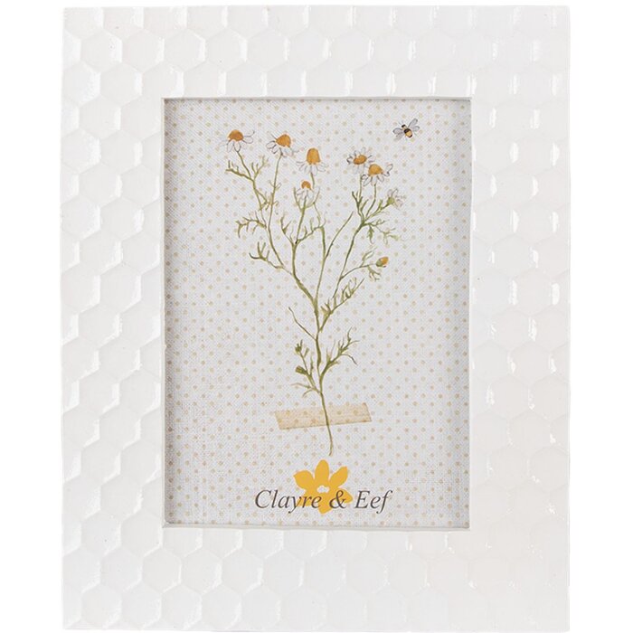 Clayre & Eef 2F1014 Cadre photo 19x1x24 cm - 13x18 cm blanc