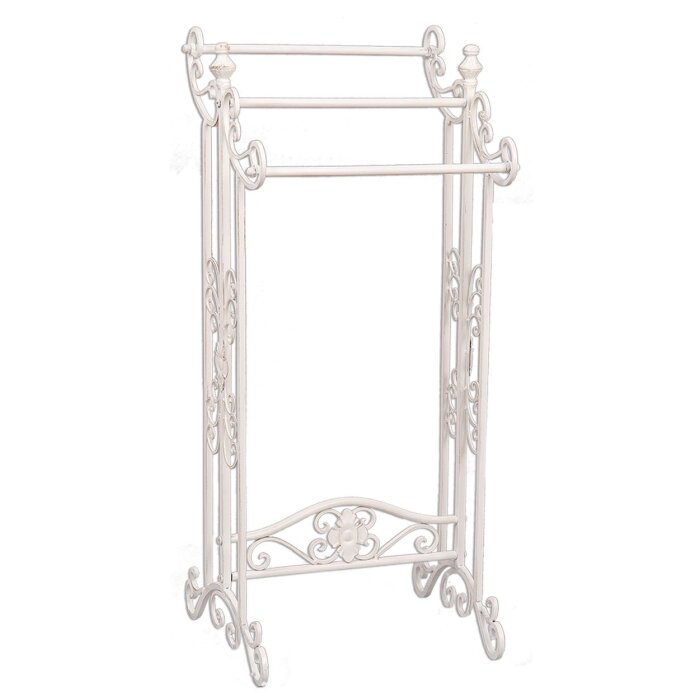 Clayre & Eef 4Y0224W Porte-serviettes invité 40x37x91 cm Blanc Rectangle